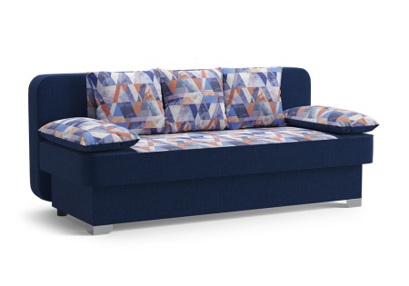 Диван еврокнижка Арвен темно-синий / принт Snow Denim