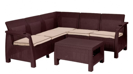 Садовый диван угловой, венге