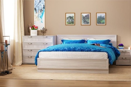 Кровать "Бьянка" 1400 МДФ Ясень Анкор Светлый