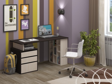  Стол Компьютерный Боско СКУ-10 Венге/Ясень Шимо Светлый (Ш-1500 х Г-600 х В-750 мм)