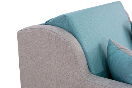 Диван аккордеон Ремикс 2 серо-голубой