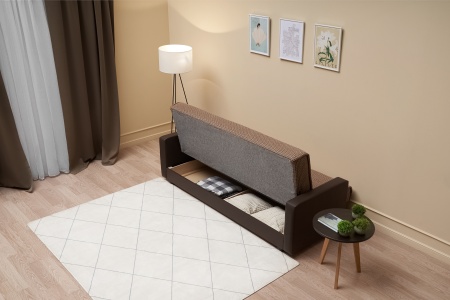 Диван книжка Лондон рогожка микс коричневая