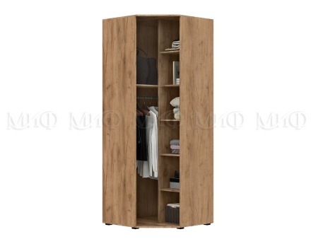 Угловой Шкаф Портофино (Ш-860 × В-2236 × Г-860 мм) Дуб Крафт/Бетон